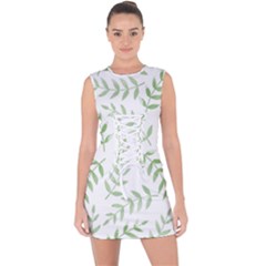 Tropical Pattern Lace Up Front Bodycon Dress by Valentinaart