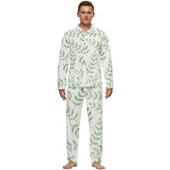 Tropical Pattern Men s Long Sleeve Velvet Pocket Pajamas Set by Valentinaart