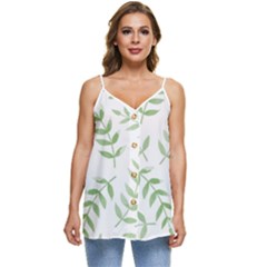 Tropical Pattern Casual Spaghetti Strap Chiffon Top