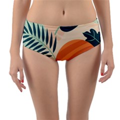 Tropical Pattern Reversible Mid-waist Bikini Bottoms by Valentinaart