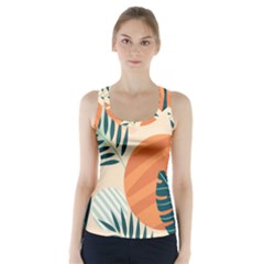 Tropical Pattern Racer Back Sports Top by Valentinaart