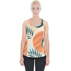 Tropical Pattern Piece Up Tank Top by Valentinaart