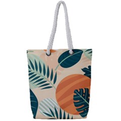 Tropical Pattern Full Print Rope Handle Tote (small) by Valentinaart