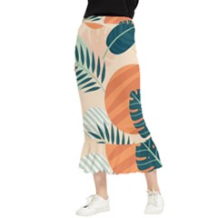 Tropical Pattern Maxi Fishtail Chiffon Skirt