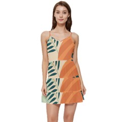 Tropical Pattern Short Frill Dress