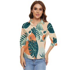 Tropical Pattern Women s Quarter Sleeve Pocket Shirt