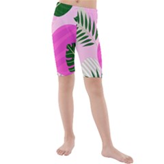 Tropical Pattern Kids  Mid Length Swim Shorts by Valentinaart