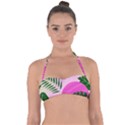 Tropical pattern Halter Bandeau Bikini Top View1