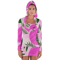 Tropical Pattern Long Sleeve Hooded T-shirt by Valentinaart