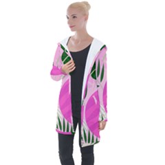 Tropical Pattern Longline Hooded Cardigan by Valentinaart