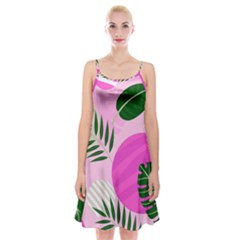 Tropical Pattern Spaghetti Strap Velvet Dress by Valentinaart