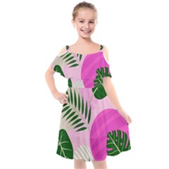 Tropical Pattern Kids  Cut Out Shoulders Chiffon Dress by Valentinaart