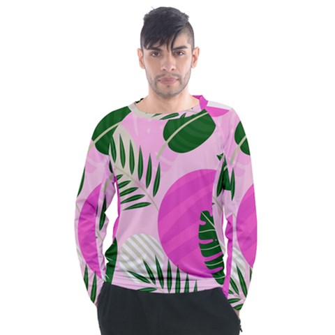 Tropical Pattern Men s Long Sleeve Raglan Tee by Valentinaart