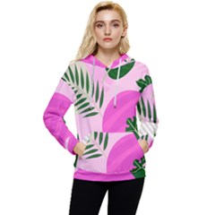 Tropical Pattern Women s Lightweight Drawstring Hoodie