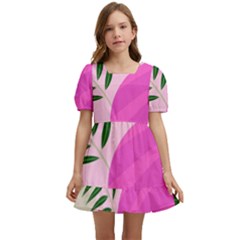 Tropical Pattern Kids  Short Sleeve Dolly Dress