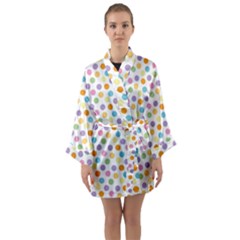 Dot Pattern Long Sleeve Satin Kimono by Valentinaart