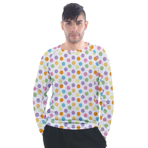 Dot Pattern Men s Long Sleeve Raglan Tee by Valentinaart