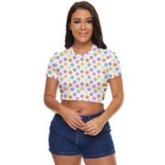 Dot Pattern Side Button Cropped Tee by Valentinaart