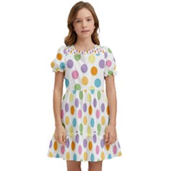 Dot Pattern Kids  Puff Sleeved Dress