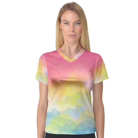 Sunset V-neck Sport Mesh Tee by Valentinaart