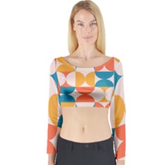 Geometric Pattern Long Sleeve Crop Top