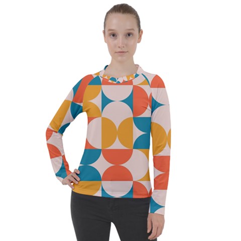 Geometric Pattern Women s Pique Long Sleeve Tee by Valentinaart