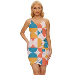 Geometric Pattern Wrap Tie Front Dress