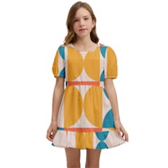 Geometric Pattern Kids  Short Sleeve Dolly Dress