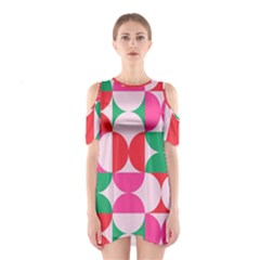 Geometric Pattern Shoulder Cutout One Piece Dress by Valentinaart