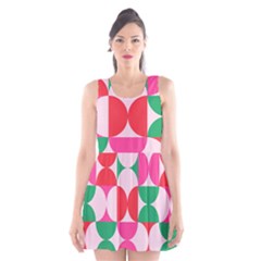 Geometric Pattern Scoop Neck Skater Dress