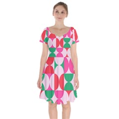 Geometric Pattern Short Sleeve Bardot Dress by Valentinaart