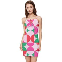 Geometric Pattern Summer Tie Front Dress