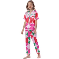 Geometric Pattern Kids  Satin Short Sleeve Pajamas Set by Valentinaart