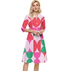 Geometric Pattern Classy Knee Length Dress