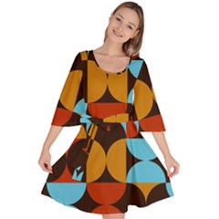 Geometric Pattern Velour Kimono Dress