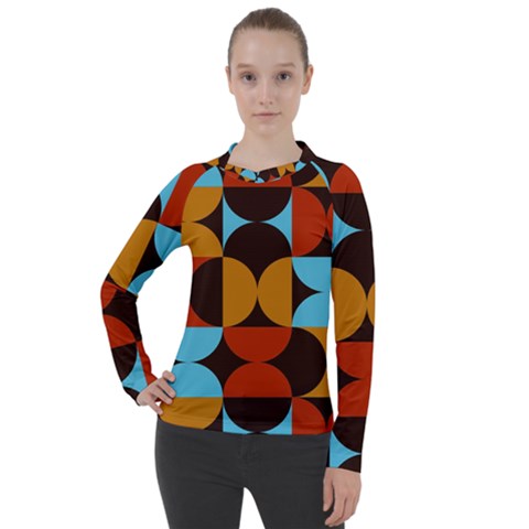 Geometric Pattern Women s Pique Long Sleeve Tee by Valentinaart