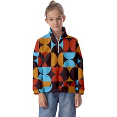 Geometric Pattern Kids  Half Zip Hoodie by Valentinaart