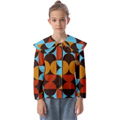 Geometric Pattern Kids  Peter Pan Collar Blouse by Valentinaart