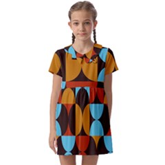 Geometric Pattern Kids  Asymmetric Collar Dress