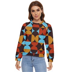 Geometric Pattern Women s Long Sleeve Raglan Tee