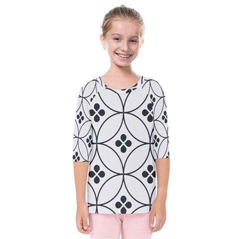 Black And White Pattern Kids  Quarter Sleeve Raglan Tee by Valentinaart