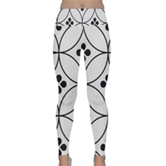 Black And White Pattern Lightweight Velour Classic Yoga Leggings by Valentinaart