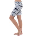 Black and white pattern Kids  Lightweight Velour Cropped Yoga Leggings View2