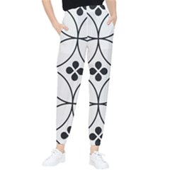 Black And White Pattern Tapered Pants