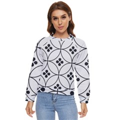 Black And White Pattern Women s Long Sleeve Raglan Tee