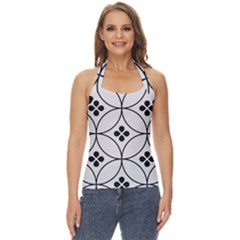 Black And White Pattern Basic Halter Top