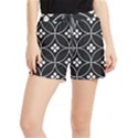 Black and white pattern Women s Runner Shorts View1