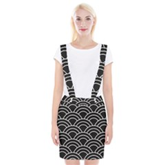 Black And White Pattern Braces Suspender Skirt by Valentinaart