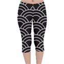 Black and white pattern Velvet Capri Leggings  View1