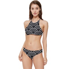 Black And White Pattern Banded Triangle Bikini Set